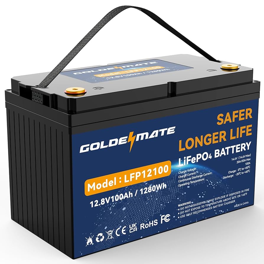 Amazon.com: GOLDENMATE 12V 100Ah LiFePO4 Battery, Up to